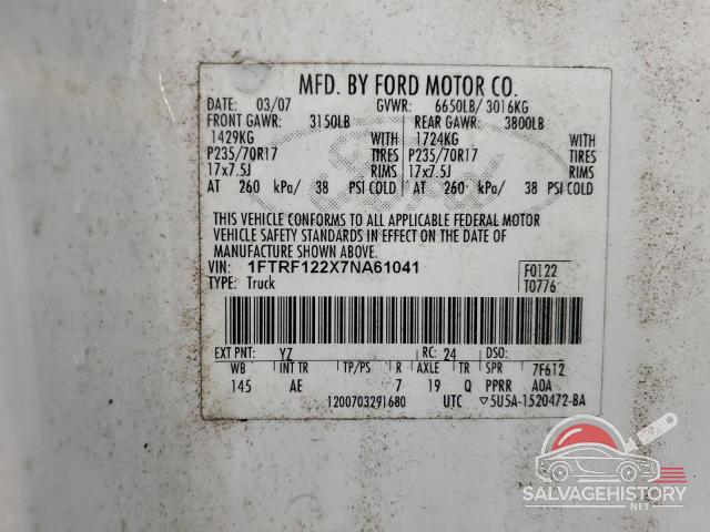 1FTRF122X7NA61041 2007 FORD All Models photo no. 12