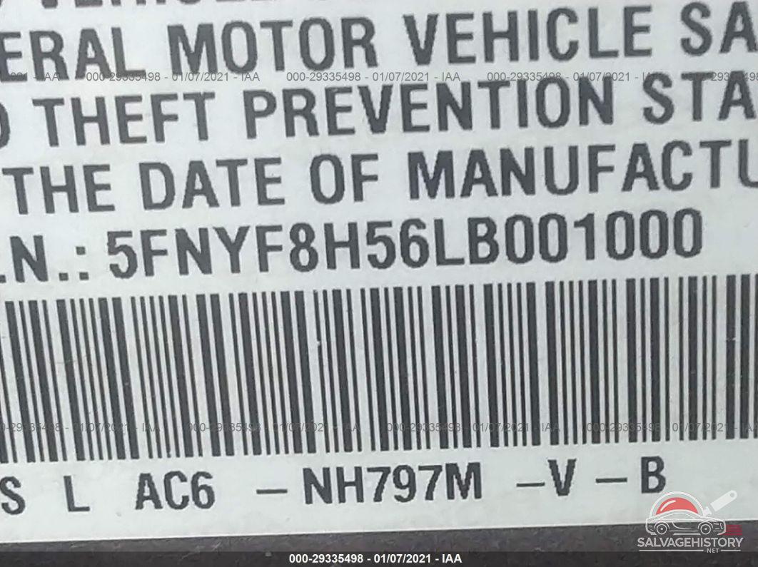 5FNYF8H56LB001000 2020 HONDA PASSPORT photo no. 9