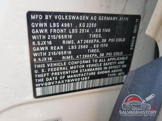 WVGBV7AX7BW001267 2011 VOLKSWAGEN TIGUAN photo no. 12