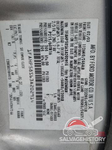 1FAHP58S63A202914 2003 FORD TAURUS photo no. 12