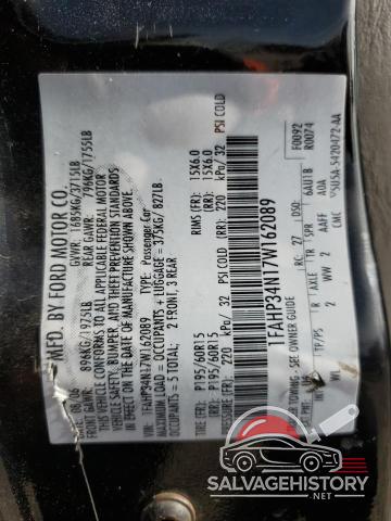 1FAHP34N17W162089 2007 FORD FOCUS photo no. 12