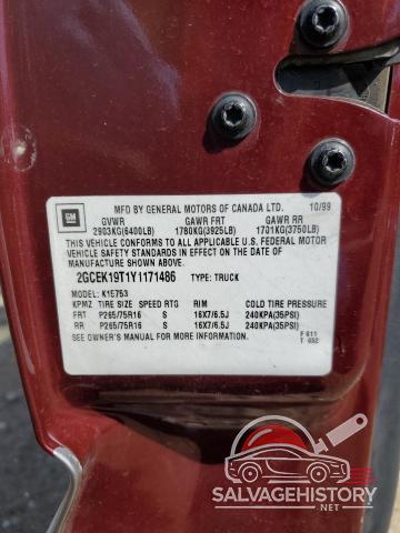 2GCEK19T1Y1171486 2000 CHEVROLET SILVERADO photo no. 13