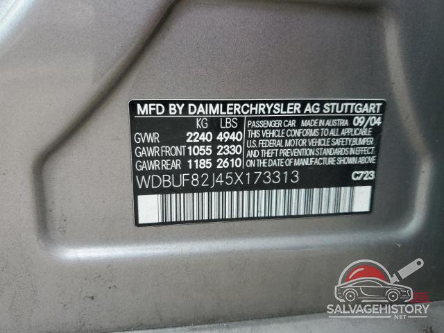 WDBUF82J45X173313 2005 MERCEDES-BENZ E-CLASS photo no. 12