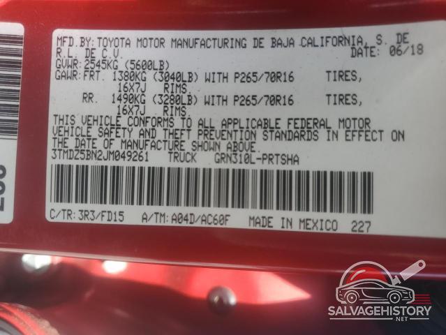 3TMDZ5BN2JM049261 2018 TOYOTA TACOMA photo no. 13