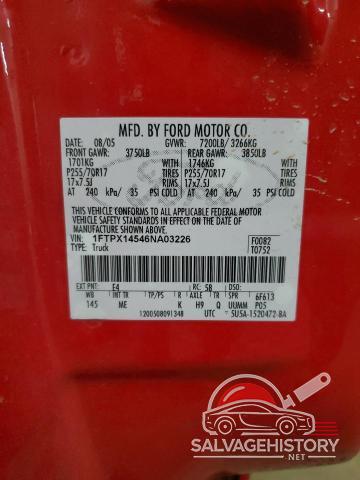 1FTPX14546NA03226 2006 FORD All Models photo no. 13