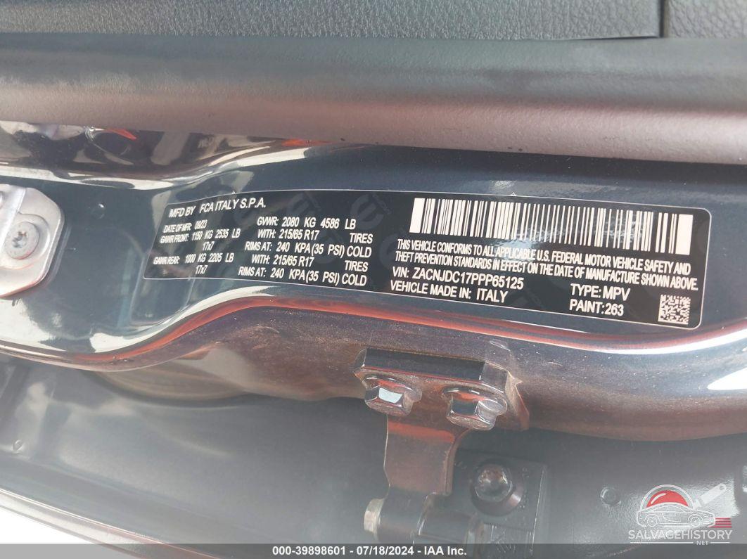 ZACNJDC17PPP65125 2023 JEEP RENEGADE photo no. 9