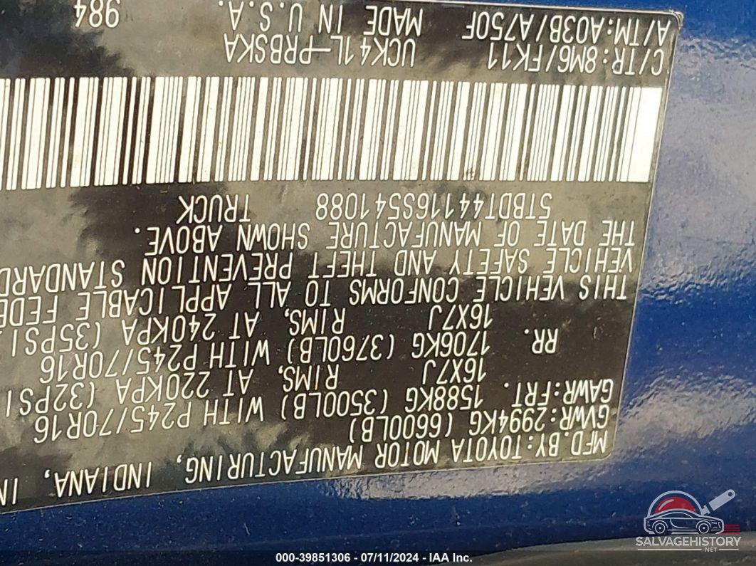 5TBDT44116S541088 2006 TOYOTA TUNDRA photo no. 9