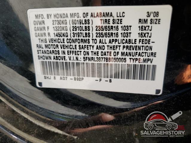 5FNRL38778B050005 2008 HONDA All Models photo no. 13