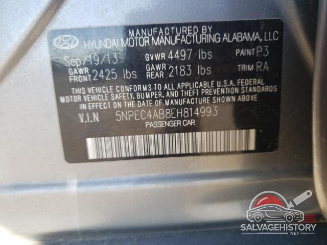 5NPEC4AB8EH814993 2014 HYUNDAI SONATA photo no. 12