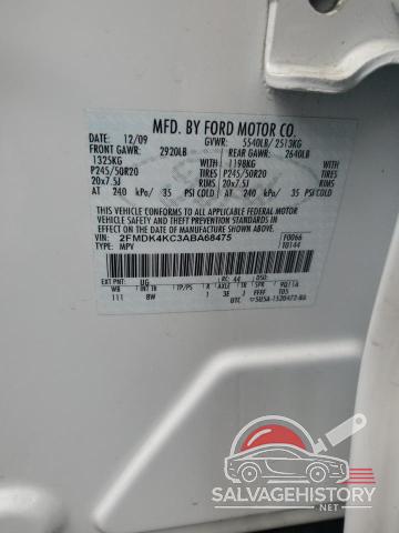 2FMDK4KC3ABA68475 2010 FORD EDGE photo no. 13