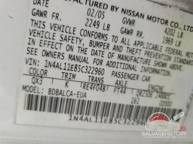 1N4AL11E85C322960 2005 NISSAN ALTIMA photo no. 13