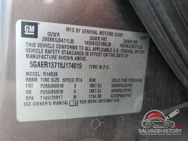 5GAER13718J174919 2008 BUICK ENCLAVE photo no. 13