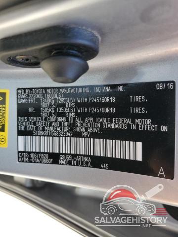 5TDBKRFH5GS323942 2016 TOYOTA HIGHLANDER photo no. 13