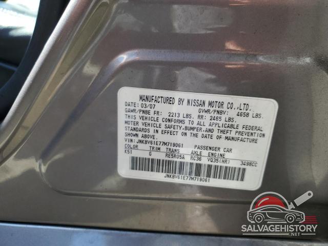 JNKBV61E77M719061 2007 INFINITI G35 photo no. 12