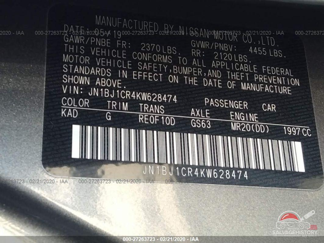 JN1BJ1CR4KW628474 2019 NISSAN ROGUE SPORT photo no. 9