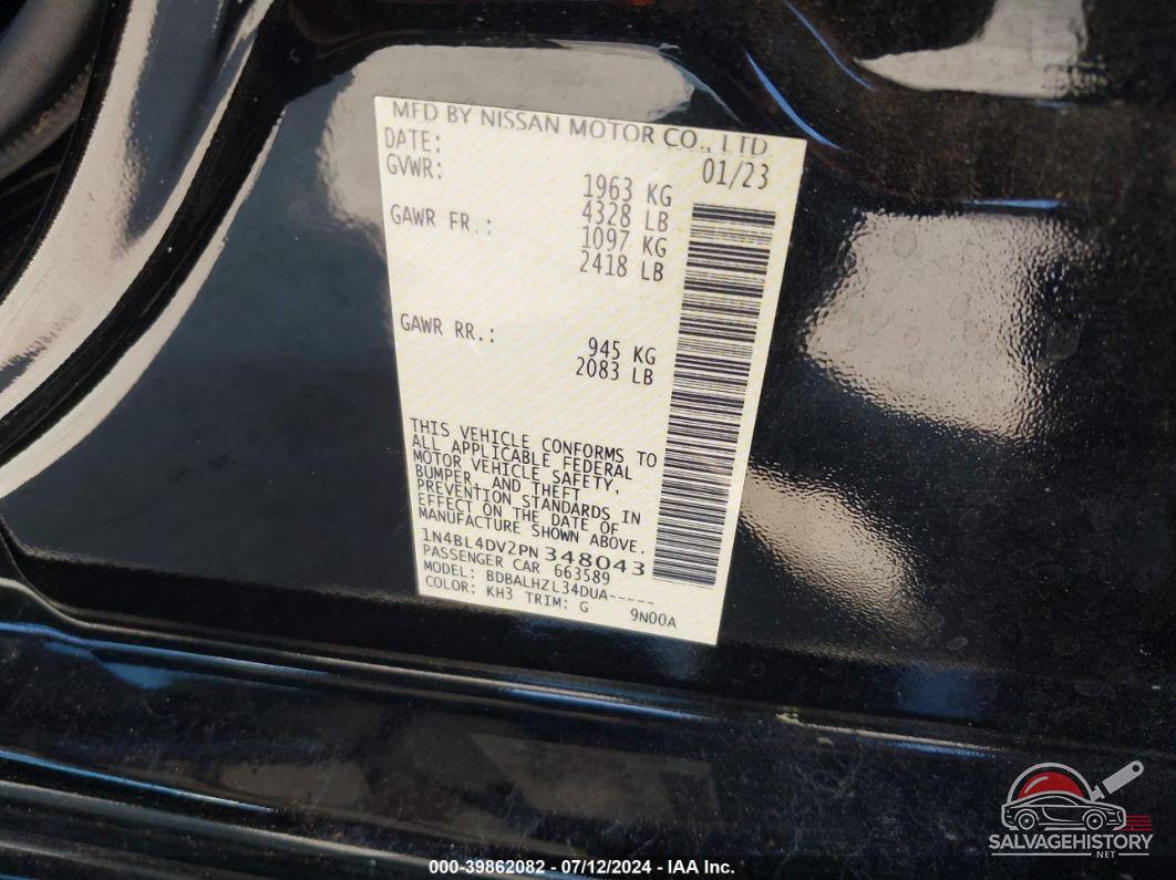 1N4BL4DV2PN348043 2023 NISSAN ALTIMA photo no. 9