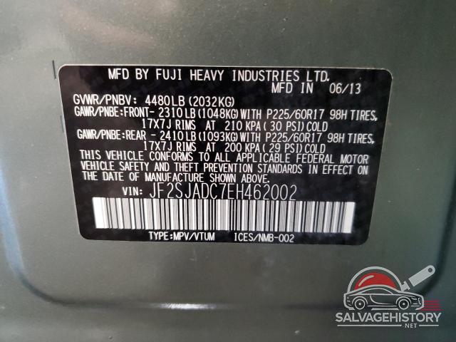 JF2SJADC7EH462002 2014 SUBARU FORESTER photo no. 13