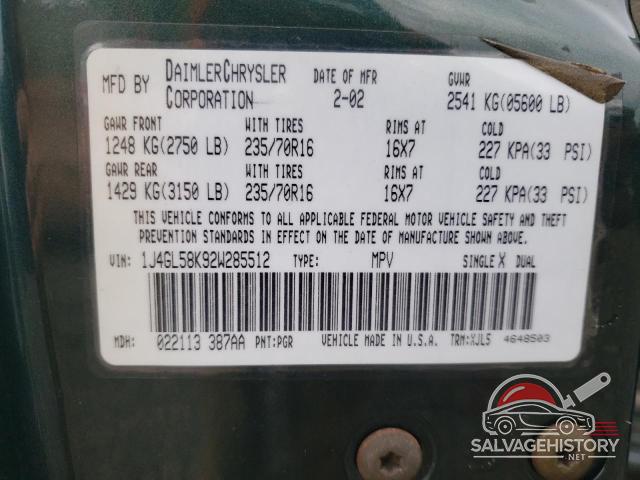 1J4GL58K92W285512 2002 JEEP LIBERTY photo no. 13