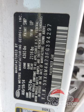 5XXGM4A73FG394297 2015 KIA OPTIMA LX photo no. 12