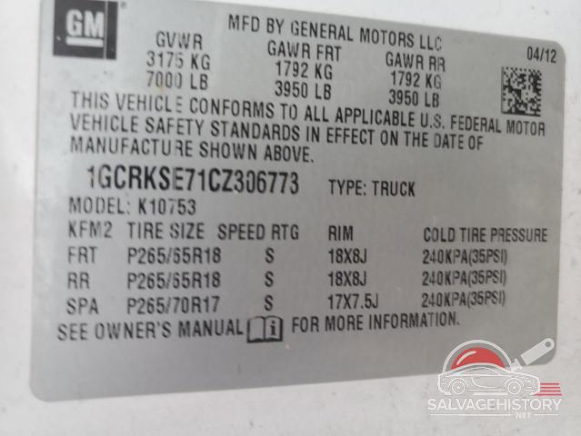 1GCRKSE71CZ306773 2012 CHEVROLET ALL Models photo no. 12