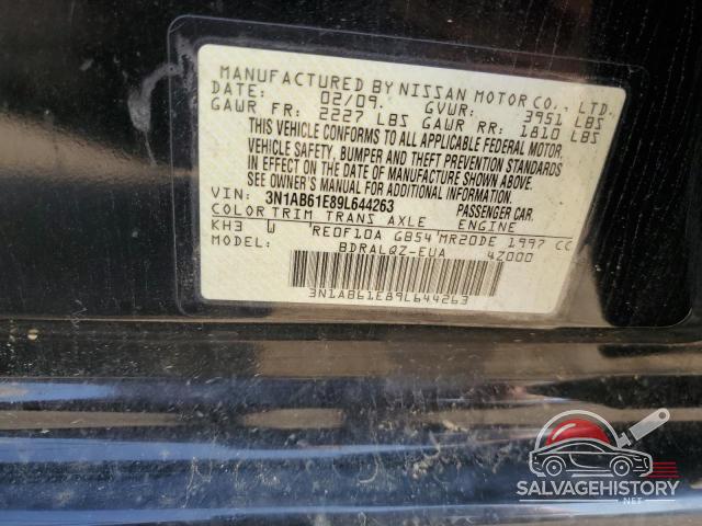 3N1AB61E89L644263 2009 NISSAN SENTRA photo no. 12