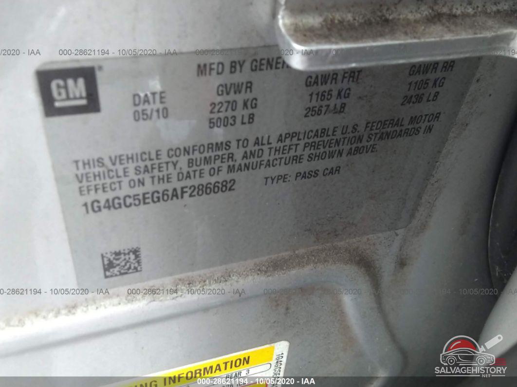 1G4GC5EG6AF286682 2010 BUICK LACROSSE photo no. 9