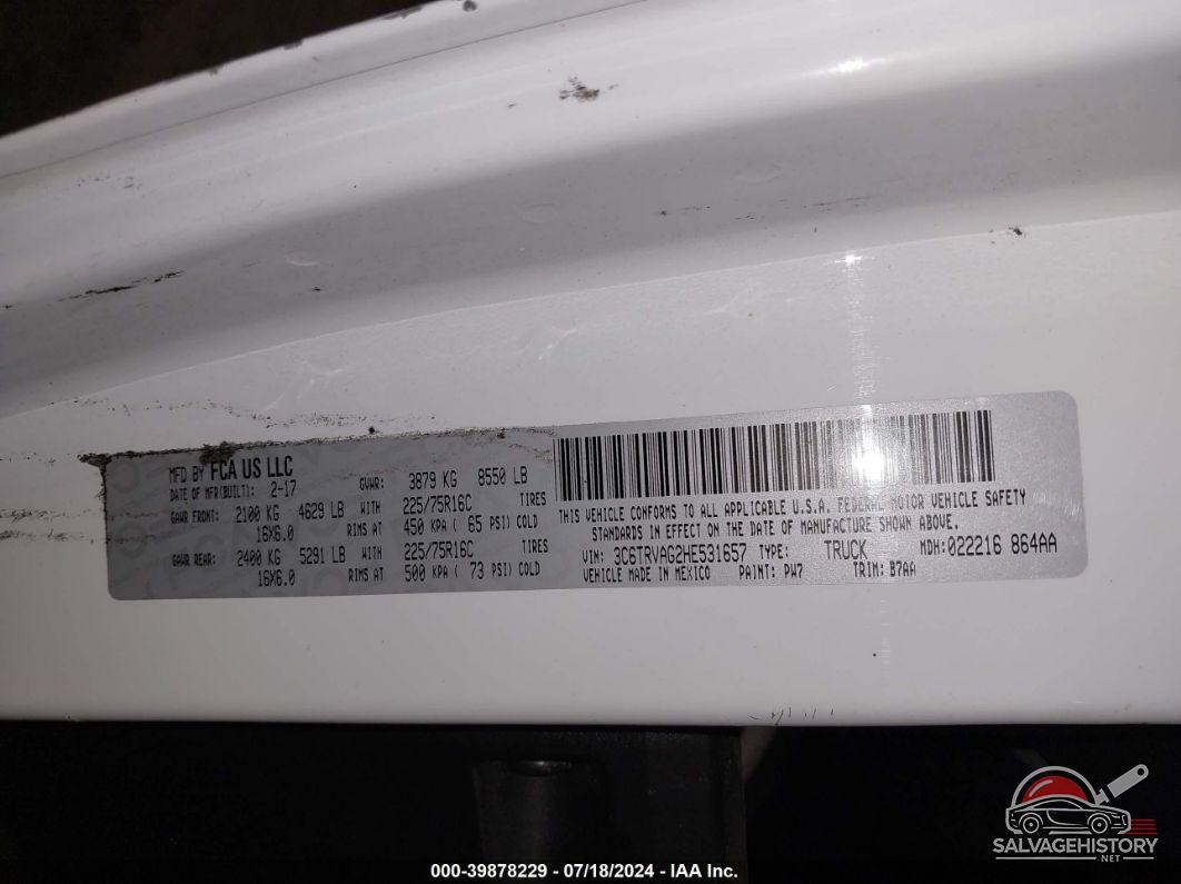 3C6TRVAG2HE531657 2017 RAM PROMASTER 1500 photo no. 9
