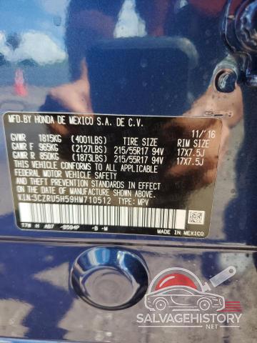 3CZRU5H59HM710512 2017 HONDA HR-V EX photo no. 12