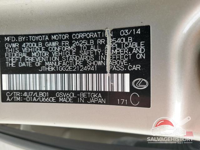 JTHBK1GG2E2124941 2014 LEXUS ES350 photo no. 12