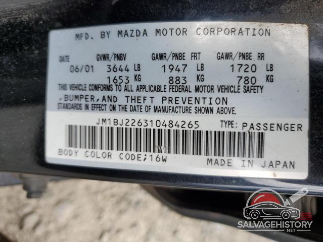 JM1BJ226310484265 2001 MAZDA PROTEGE photo no. 12