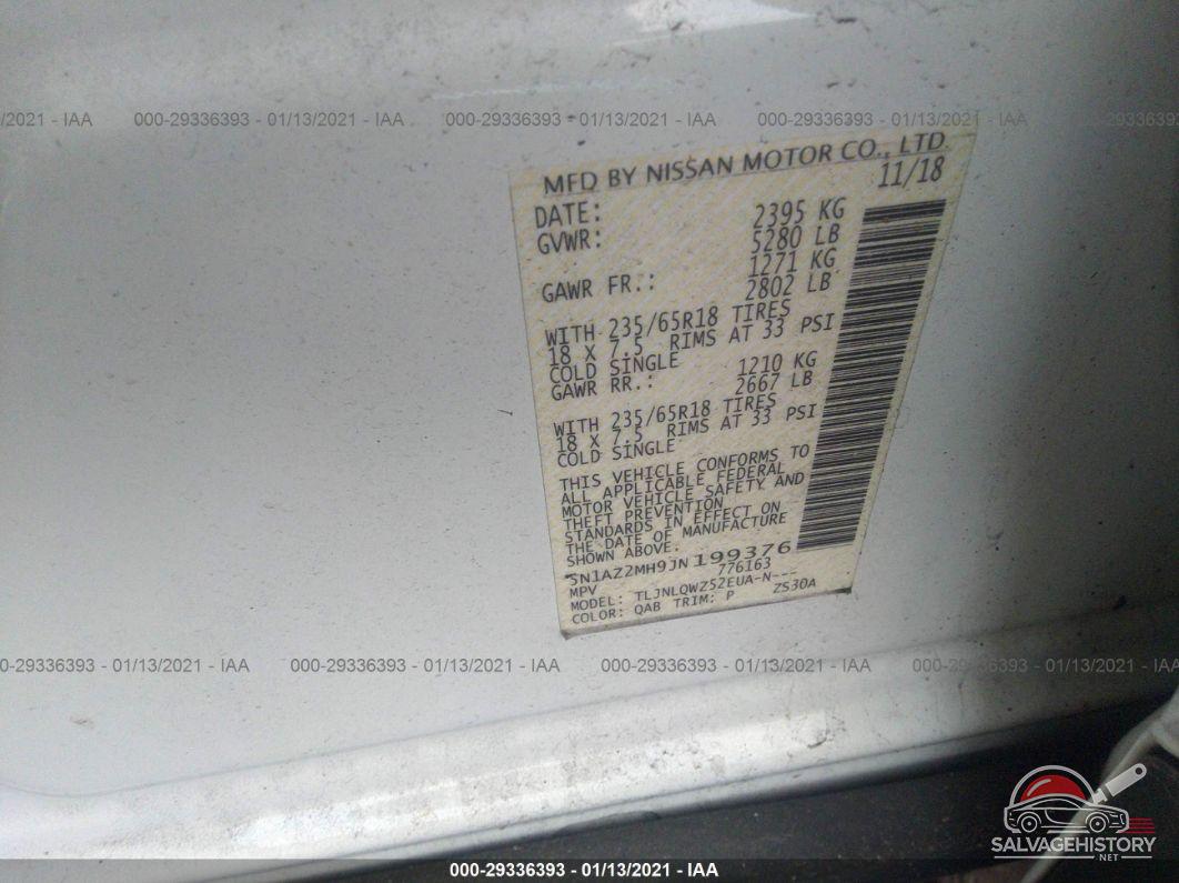 5N1AZ2MH9JN199376 2018 NISSAN MURANO photo no. 9
