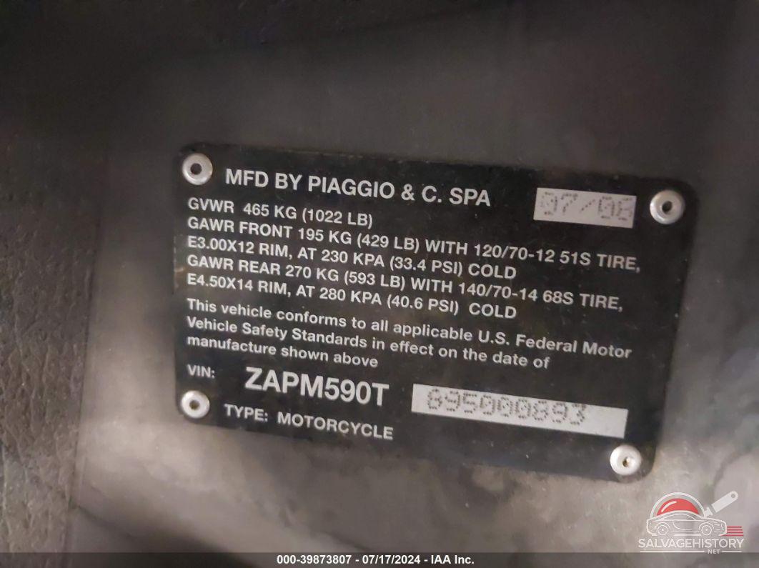 ZAPM590T895000893 2009 PIAGGIO MP3 photo no. 10