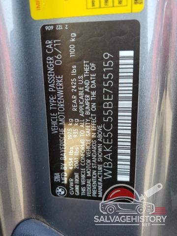 WBAKE5C55BE755159 2011 BMW 3 SERIES photo no. 12