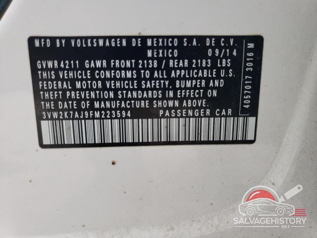 3VW2K7AJ9FM223594 2015 VOLKSWAGEN JETTA photo no. 12