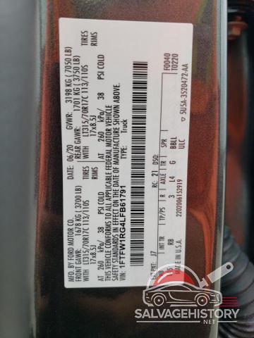 1FTFW1RG4LFB61791 2020 FORD F150 photo no. 12
