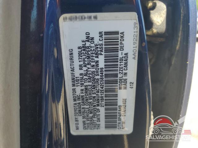 2T1BR12E42C586496 2002 TOYOTA COROLLA photo no. 12