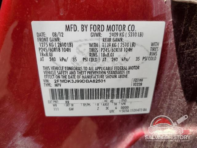 2FMDK3J99DBA82501 2013 FORD EDGE photo no. 13