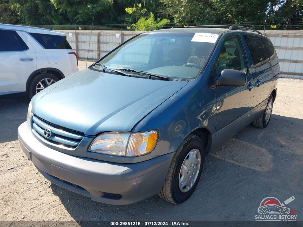 4T3ZF13CX1U321428 2001 TOYOTA SIENNA photo no. 2
