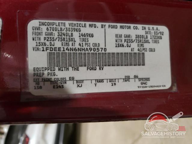 1FDEE14N6NHA90570 1992 FORD ALL Models photo no. 13