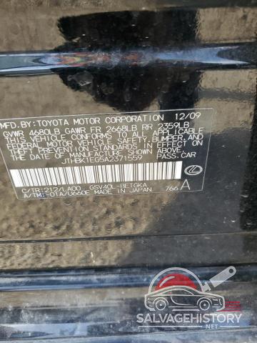 JTHBK1EG5A2371559 2010 LEXUS ES350 photo no. 12