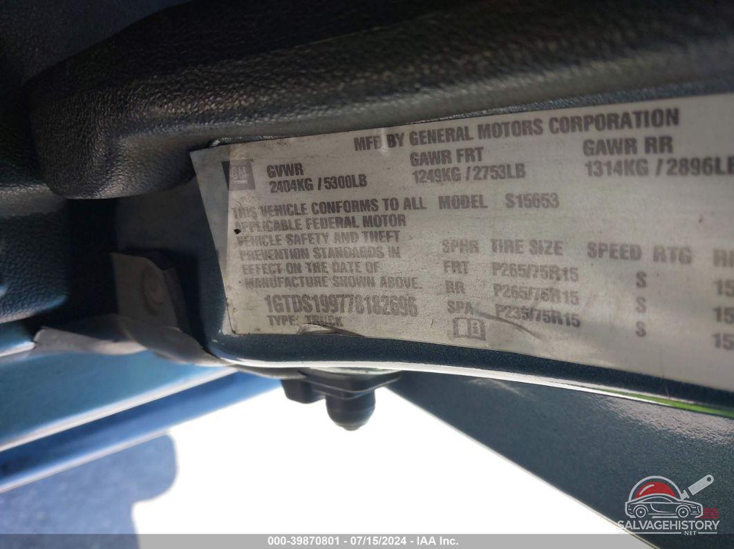 1GTDS199778182696 2007 GMC CANYON photo no. 9