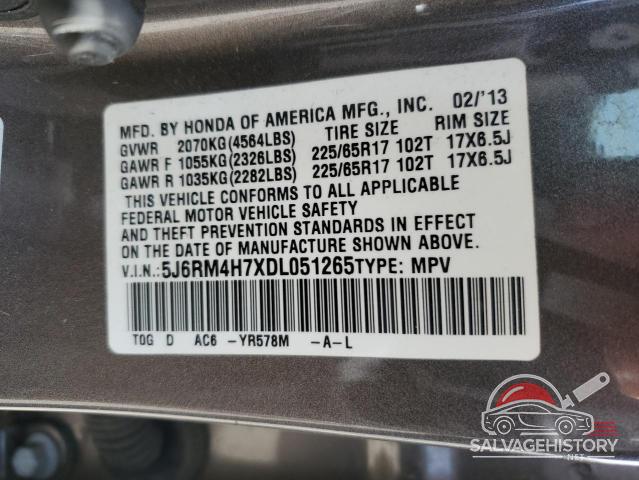 5J6RM4H7XDL051265 2013 HONDA CRV photo no. 13
