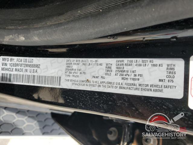 1C6SRFBT2MN588962 2021 RAM 1500 photo no. 12