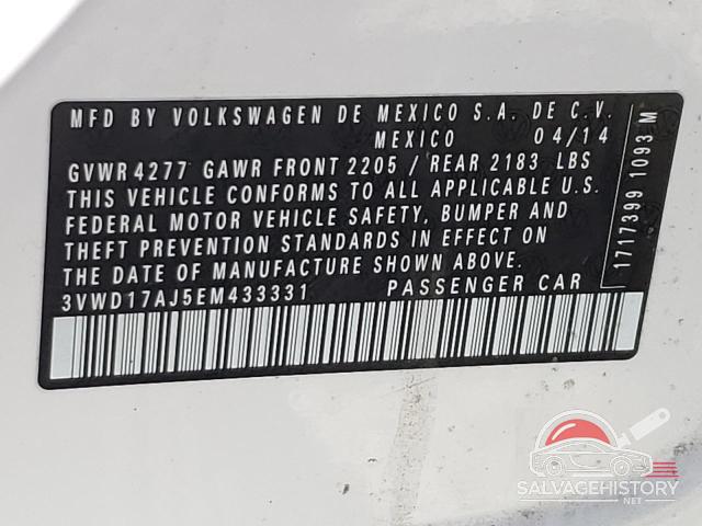 3VWD17AJ5EM433331 2014 VOLKSWAGEN JETTA photo no. 12