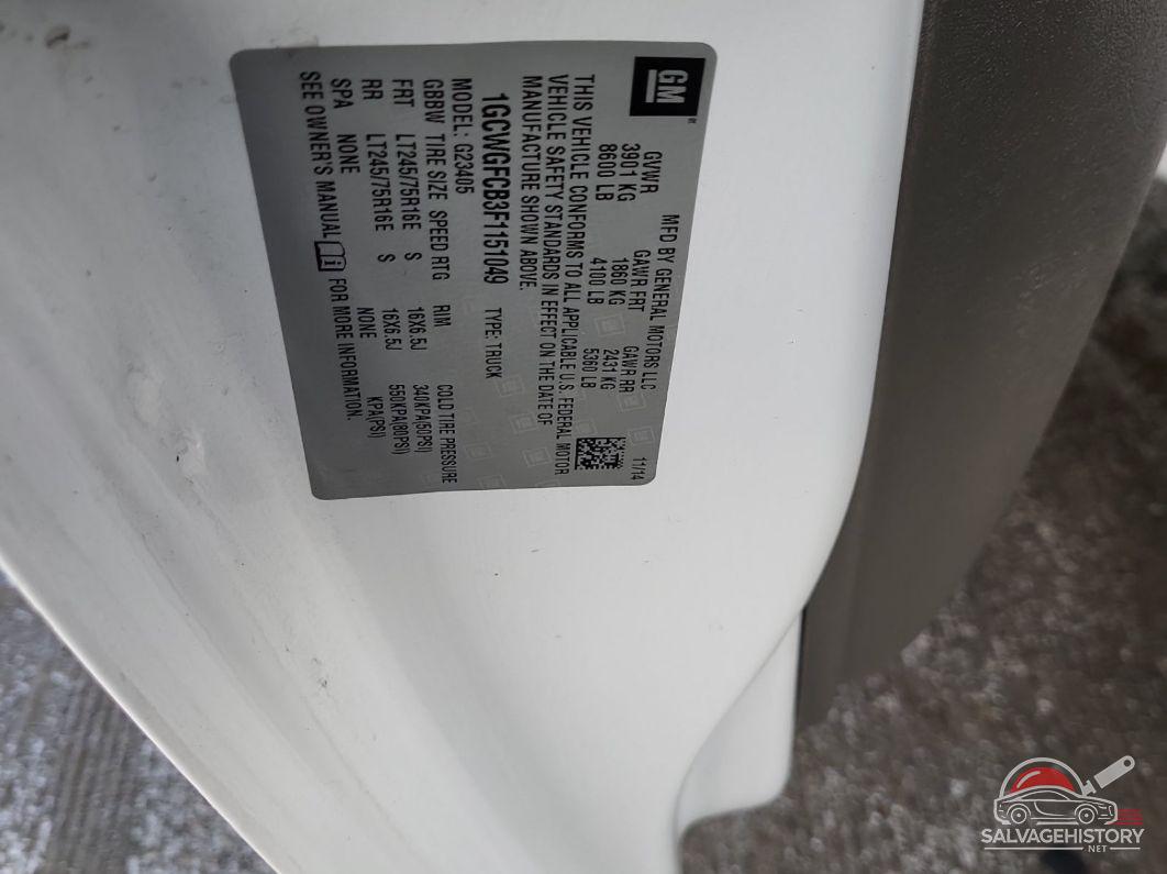 1GCWGFCB3F1151049 2015 CHEVROLET EXPRESS G2500 photo no. 8