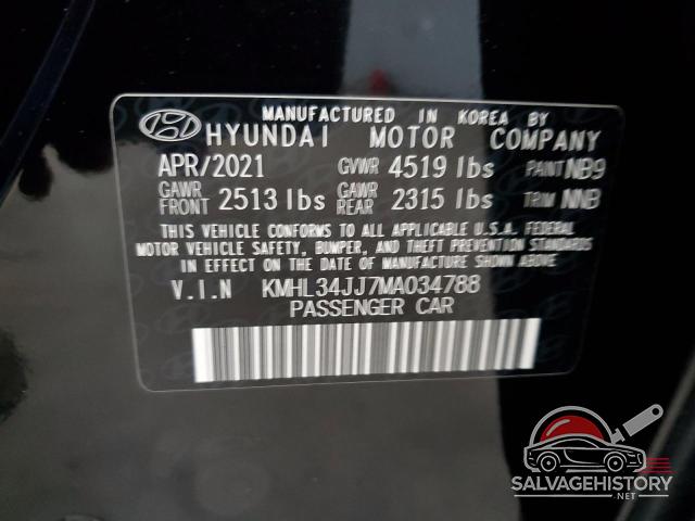 KMHL34JJ7MA034788 2021 HYUNDAI SONATA photo no. 12