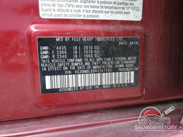 4S3BMBL69A3247042 2010 SUBARU LEGACY photo no. 12