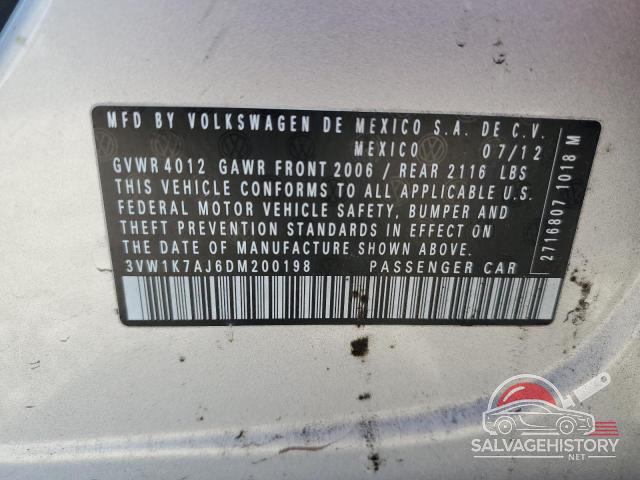 3VW1K7AJ6DM200198 2013 VOLKSWAGEN JETTA photo no. 12