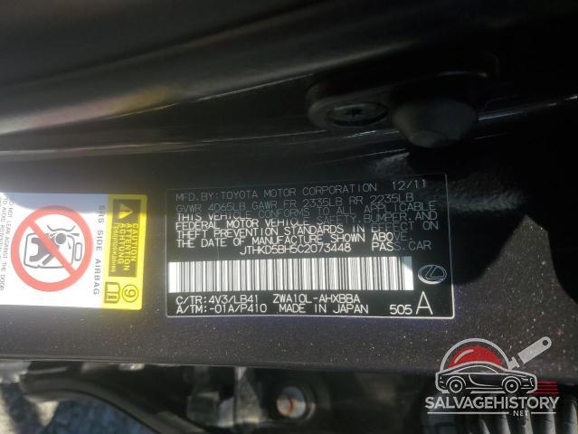 JTHKD5BH5C2073448 2012 LEXUS CT 200 photo no. 12