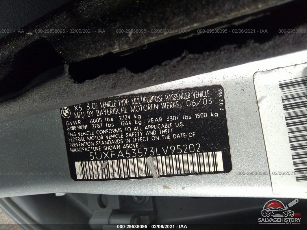 5UXFA53573LV95202 2003 BMW X5 photo no. 9